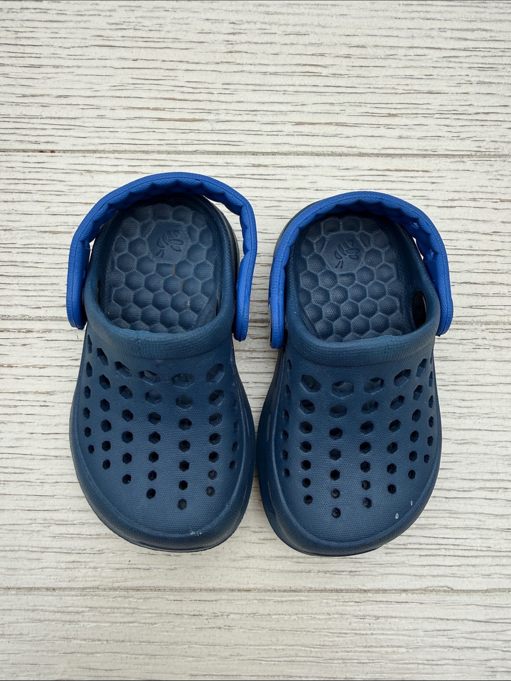 Kids Breathable Navy Water Clogs with Blue Heel Strap